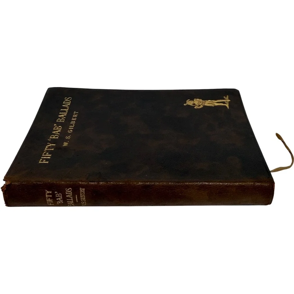 W.S. Gilbert Fifty Bab Ballads Hardcover Book Gilt Leather Vintage Antiquarian